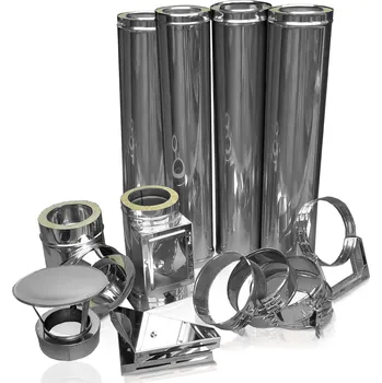 Komín SUPERKOMÍNY Nerezový komínový set, průměr 120 mm, výška 4,5 m