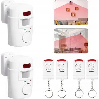 Obraz 2x BEZDRÁTOVÝ ALARM S POHYBOVÝM ČIDLEM A SIRÉNOU NA BATERIE PRO DŮM A GARÁŽ