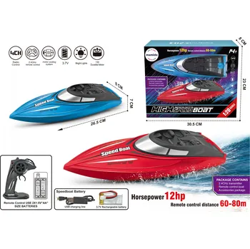 RC model lodě Mamido Loď na dálkové ovládání High Speed Boat modrá, 12HP, 80 m