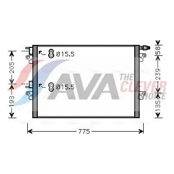 Výparník klimatizace Kondenzátor, klimatizace AVA RTA5382
