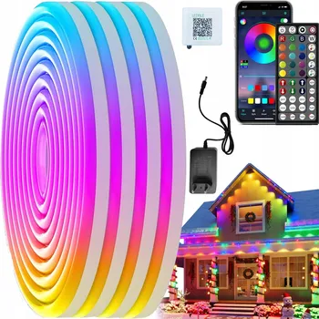 LED osvětlení Sada LED pásků 5m RGB 5050 Smart Bluetooth s aplikací + dálkový ovladač