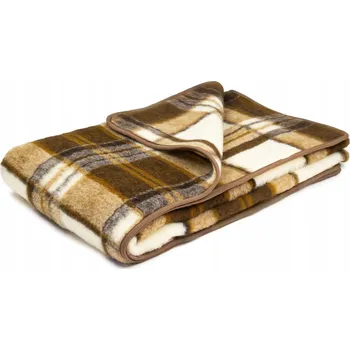 Prostěradlo Deka Kam-Pol vlněná 140 cm x 200 cm hnědá