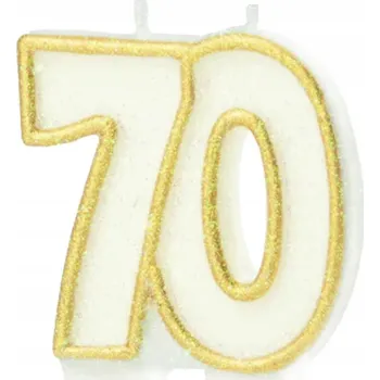Dortová svíčka Narozeninová svíčka zlatá 70 na dort dortová číslice