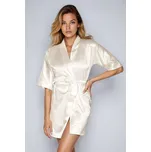 Dámský saténový župan 90 ecru XS - Dárková krabička