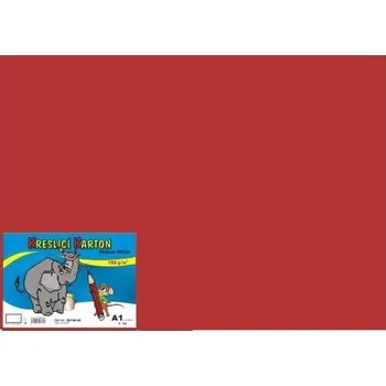 Barevný papír CARTA Výkres školní A1 180g / 10 listů červený 599105