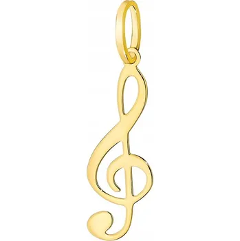 Přívěsek KRÁSNÝ ZLATÝ Přívěsek ryzosti 585 HOUSLOVÝ KLÍČ 14k