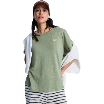 Dámské tričko tričko Roxy Oceanwave Regular Emby - GLD0/Oil Green XS