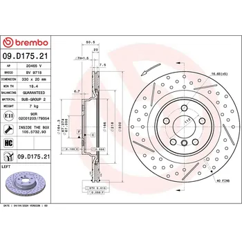 Auto-moto Brzdový kotouč BREMBO 09.D175.21