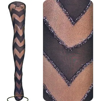 Dámské spodní prádlo Vzorované Punčocháče Calzamia LUREX ARGENTO 40 DEN modré NOTTE, velikost 3