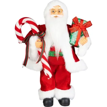 Bytová dekorace Dekorácia MagicHome Vianoce, Santa, s darčekom, červený, 120 cm