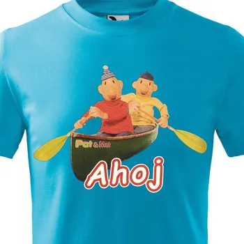 Chlapecké tričko Dětské tričko Pat a Mat Ahoj - velikost 146, Barva Tyrkysová