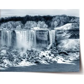 Plakát Sablio Plakát Černobílý vodopád - 60x40 cm