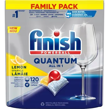 Přípravek do myčky Finish Kapsle do myčky Quantum Powerball lemon citron 120 kusů
