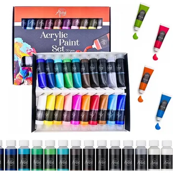 Vodová barva Akrylové barvy Creative Artist, sada 20 vícebarevných ks po 30 ml