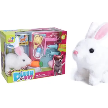 plyšák Wiky Králík chodící bílý 15 cm