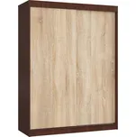 Šatní skříň CLP Mono 150 cm wenge/dub sonoma