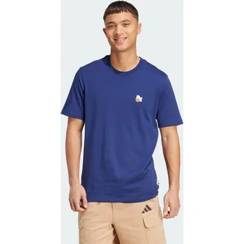 ADIDAS Tričko s&nbsp;grafikou a&nbsp;nášivkou psa s&nbsp;basketbalovým košem XS MODRÁ