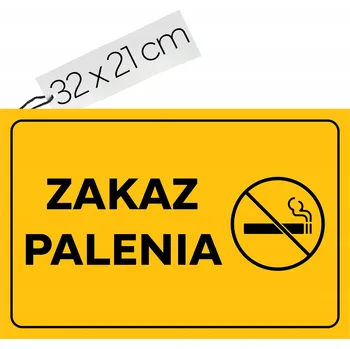 PVC tabulka žlutá - Zákaz kouření | 32x21 cm | UV tisk | PVC