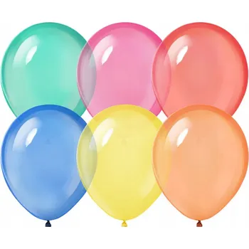 Balónek Křišťálové balónky průhledné Barevný mix 50 Ks