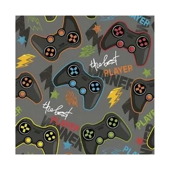 Papírový ubrousek Papírové ubrousky černé s potiskem 33x33cm 20ks