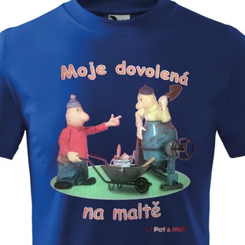 Chlapecké tričko Dětské tričko Pat a Mat - Dovolená na maltě - velikost 122, Barva Modrá