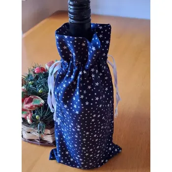 Vánoční dekorace Vánoční pytlík modrý, hvězdičky