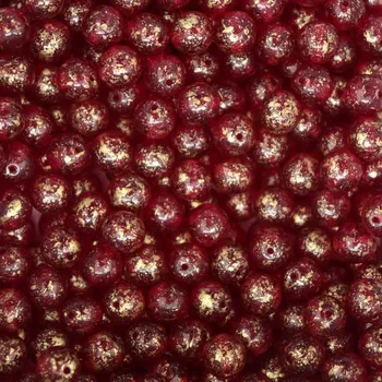 Dětské navlékací korálky Pro Háčkování Korálek skleněný lesklý se zlatou 8 mm 90080/45711