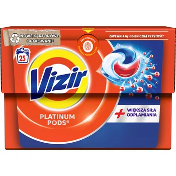 Kapsle na praní VIZIR Platinum Pods 2 prací Kapsle 5 kusů + větší účinnost odstraňování skvrn