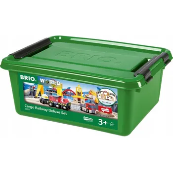 Vláček a vláčkodráha BRIO CARGO 33097 DELUXE SET STAVEBNICE HRAČKA BATERIE