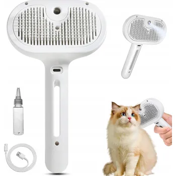 Kosmetika pro kočku PARNÍ KARTÁČ PRO KOČKY A PSY K ČIŠTĚNÍ SRSTI – BÍLÝ