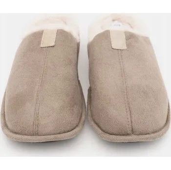 Pánské pantofle Pánské Papuče nazouvací, celohnědé, teplé, vel. 40/41 B988949