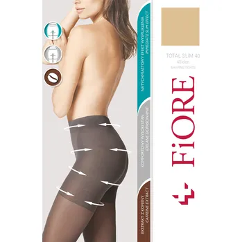 Dámské punčochy Silonkové punčocháče Fiore Total Slim 40 den M5207 Barva: Béžová, Velikost: S