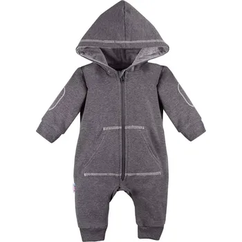 Kojenecká kombinéza EEVI OVERAL S KAPUCÍ UNIQUE GRAFIT