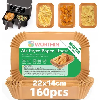 Pečicí papír Papír na pečení do horkovzdušné fritézy obdélníkový 20 x 14 cm 160 ks