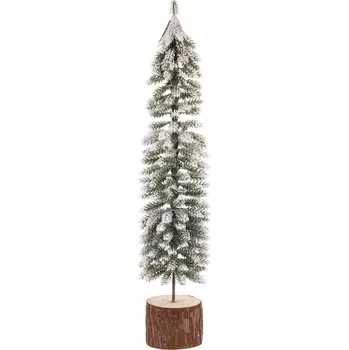 Vánoční dekorace Vánoční dekorace stromek na špalku zasněžený, 40 cm, bílá