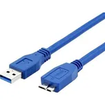 Datový kabel propojovací USB-A (USB 3.0 male) + USB Micro-B (male) - 1,5m (Modrý)