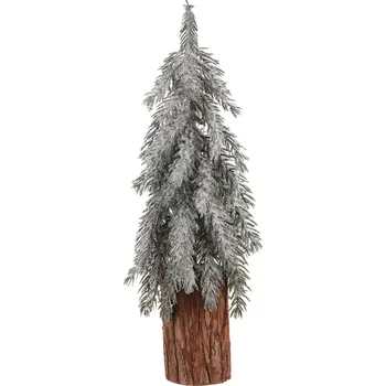 Vánoční dekorace Vánoční dekorace Smrk na špalku, zasněžený, 44 cm, bílá