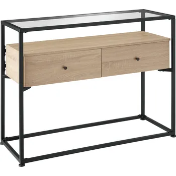 Konferenční stolek TecTake GmbH 404691 konzolový stolek reading 101,5x41,5x80,5cm - industrial světlé dřevo, dub sonoma