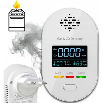 Zabezpečovací technika DETEKTOR OXIDU UHELNATÉHO s LCD displejem, měřením teploty a vlhkosti