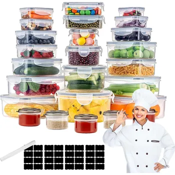 Dóza na potraviny Svačinový box 25 ks s víčky, vzduchotěsné plastové dózy