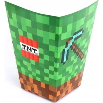 Jednorázové nádobí Jednorázový kelímek Congee zelený papírový 250 ml 6 ks pixelový