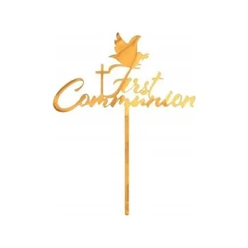 Obraz Zápich do dortu Godan První přijímání zlatá 13x17 cm