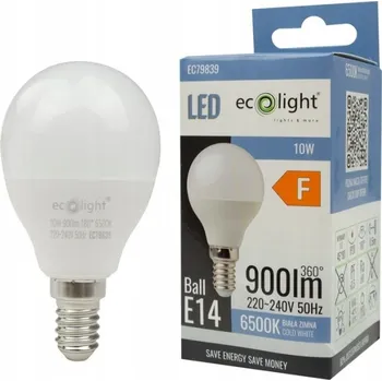 Žárovka LED žárovka koule E14 10W 6500K Studená bílá