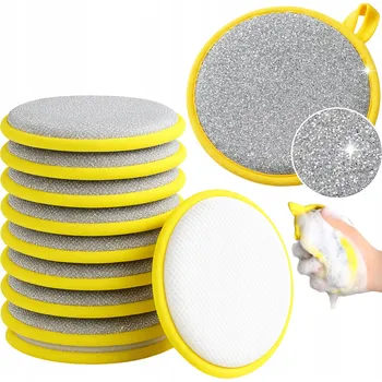 Mycí prostředek MYČKY HOUBIČKY NA MYTÍ NÁDOBÍ 2v1 Kuchyňská drátěnka na teflon Pánev 10 Ks