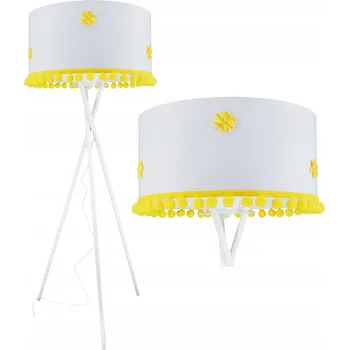 Stojací lampa Stojací lampa pro děti, moderní stínidlo s květinami, růžová, žlutá, šedá, LED