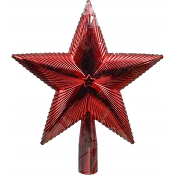 Vánoční dekorace Bordový vánoční špic, nerozbitná špička, plastová hvězda, 21,5 x 19 Cm
