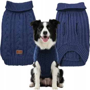 Obleček pro psa SVETR pro velkého psa s copánkovým vzorem, pružný, na podzim a zimu, velikost 3XL