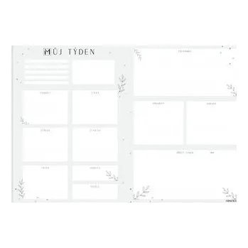 Diář Trhací týdenní plánovač A4 na stůl šedý - Můj týden