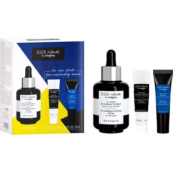 Kosmetická sada Hair Rituel by Sisley Le Serum Hair Rituel by Sisley Revitalizing Fortifying Serum intenzivní kúra proti vypadávání vlasů 60 ml + Hair Rituel by Sisley Revitalizing Volumizing Shampoo with Camellia oil šampon pro objem jemných vlasů bez obsahu sulfátů 15 