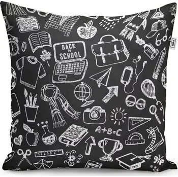 Polštář Sablio Polštář Černobílá škola - 40x40 cm